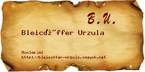 Bleicöffer Urzula névjegykártya